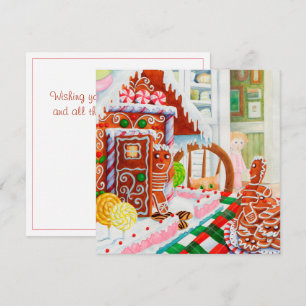 Festividades Cartão de Natal Plano Quadrado GINGERBREAD SURPRIS