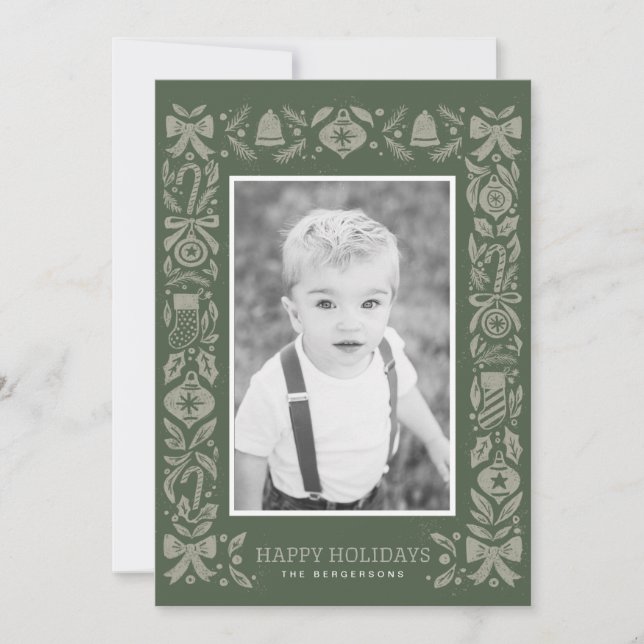 Festividades Cartão de Natal Plano, Tamanho: 4,25" x 5,5", Pape (Frente)