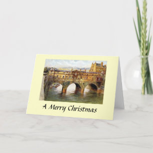 Festividades Cartão de Natal - Ponte Pulteney, Bath, Somerset