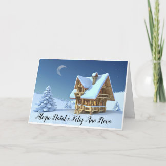 Festividades Cartão de Natal Português com Saudação 2