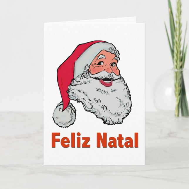 Festividades Cartão de Natal português do papai noel (Frente)