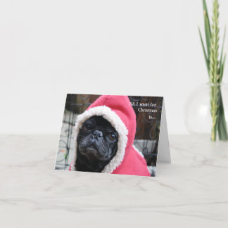 Festividades Cartão de Natal Pug