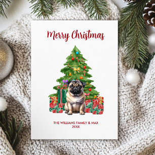 Festividades Cartão de Natal Pug