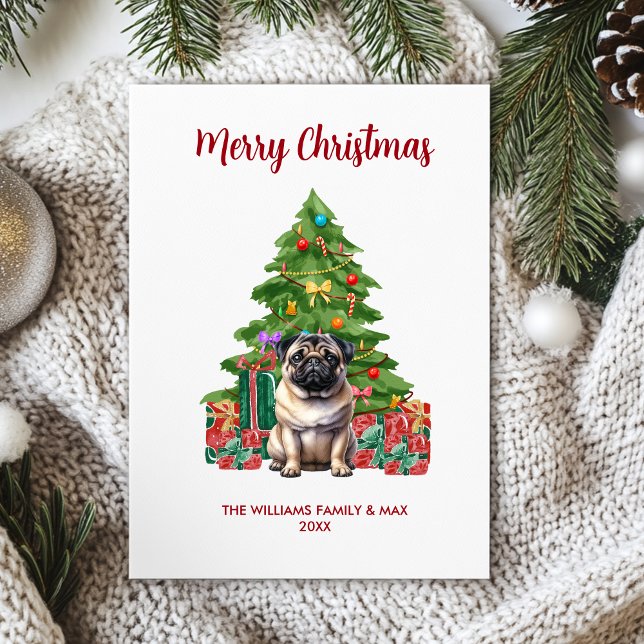 Festividades Cartão de Natal Pug (Criador carregado)