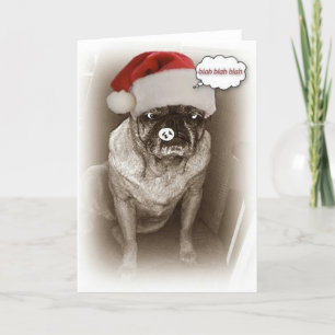 Festividades Cartão de Natal Pug Dog