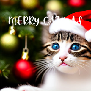 Festividades Cartão de Natal Puro feliz Catmas