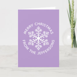 Festividades Cartão de Natal Purple Snowflake