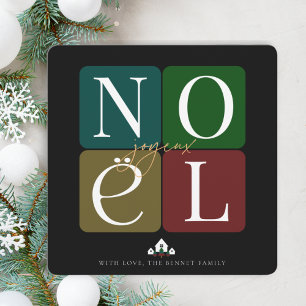 Festividades Cartão de Natal Quadrado para Noel de Joyeux