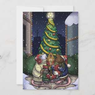 Festividades Cartão de Natal Rat
