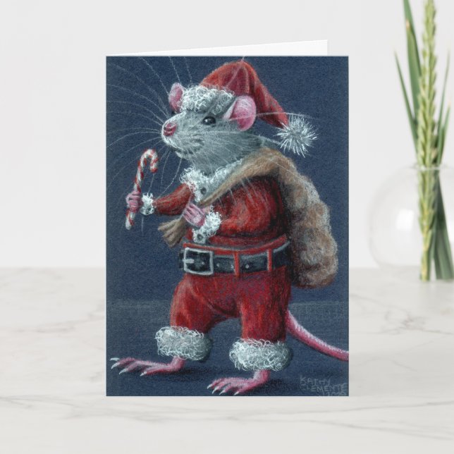 Festividades Cartão de Natal Rat de papais noeis (Frente)