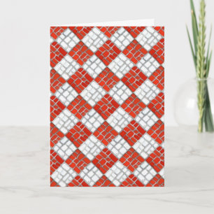Festividades Cartão de Natal RED CHECK MOSAIC