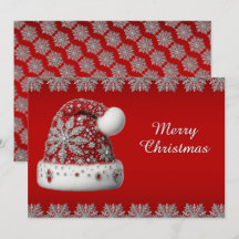 Cartão de Natal Red Santa Hat