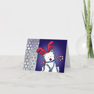 Festividades Cartão de Natal Reindeer Westie