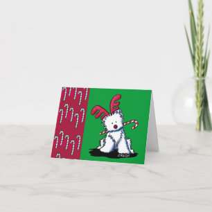 Festividades Cartão de Natal Reindeer Westie