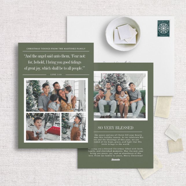 Festividades Cartão de Natal Religioso com Citação (Criador carregado)