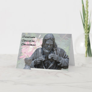 Festividades Cartão de Natal Religioso com Cristo