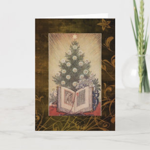 Festividades Cartão de Natal Religioso Vintage