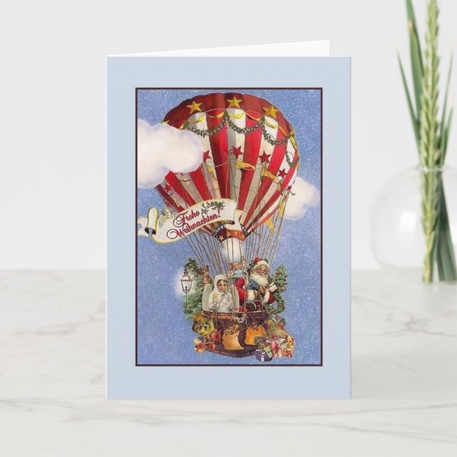 Festividades Cartão de Natal retro de Frohe Weihnachten do (Frente)