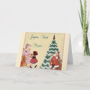 Festividades Cartão de Natal retro de Joyeux Noël Mamie do