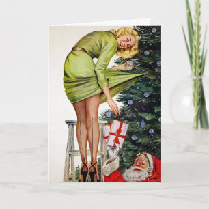 Festividades Cartão de Natal Retro Inapropriado do Papai Noel