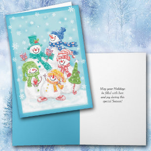Festividades Cartão de Natal Retroativo Feliz Snowman
