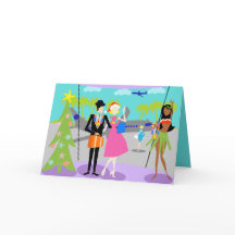 Cartão de Natal Retrohavaiano