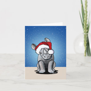 Festividades Cartão de Natal Rinoceronte