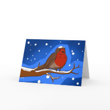 Cartão de Natal Robin