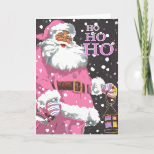 Festividades Cartão de Natal Rosa Papai Noel