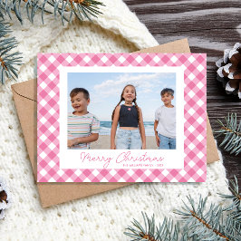 Festividades Cartão de Natal Rosa Simples