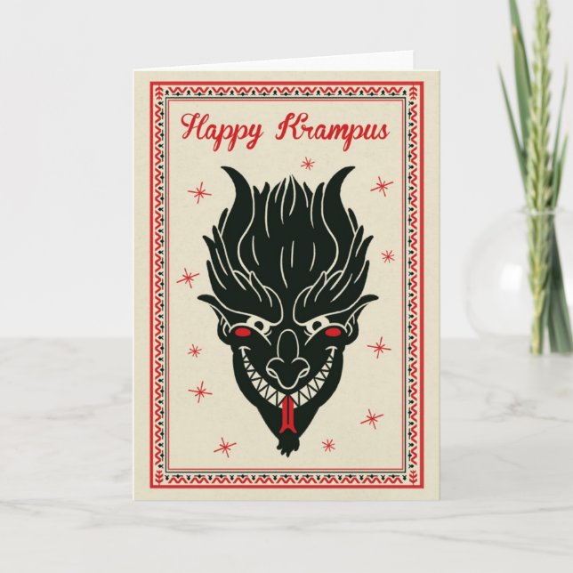 Festividades Cartão de Natal - Rosto Krampus (Frente)