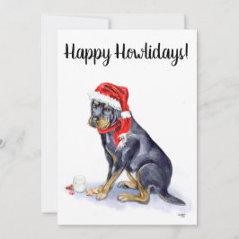 Festividades Cartão de Natal Rottweiler - Feliz Feliz Feliz Fel