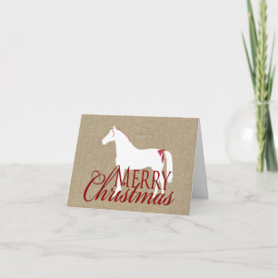 Festividades Cartão de Natal Russo Vermelho e Branco
