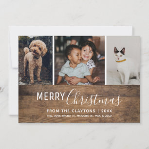 Festividades Cartão de Natal Rustic Chic Modern Multi Photo