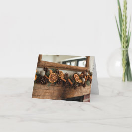 Festividades Cartão de Natal Rustic Mantle