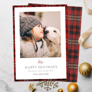 Festividades Cartão de Natal Rustic Tartan Border