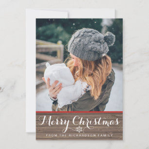Festividades Cartão de Natal Rustic Wood Snowflakes