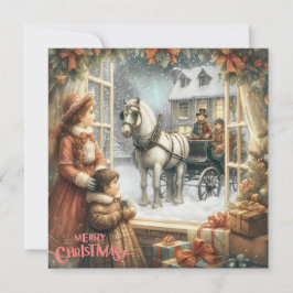 Festividades Cartão de Natal Rústico Vitoriano