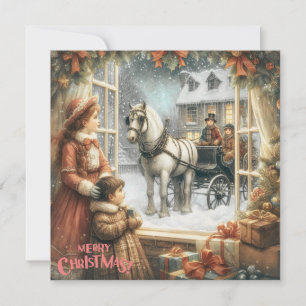 Festividades Cartão de Natal Rústico Vitoriano