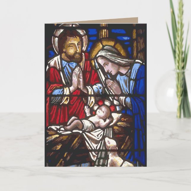 Festividades Cartão de Natal Sagrado (Frente)