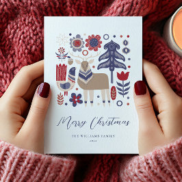 Festividades Cartão de Natal Scandi escandinavo