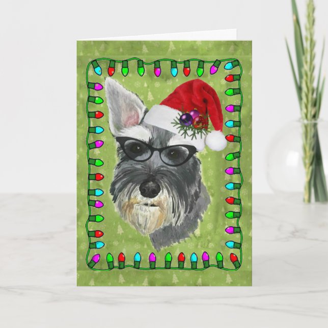 Festividades Cartão de Natal (Schnauzer) (Frente)