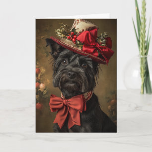 Festividades Cartão de Natal Scottie Elegante Cão Vitoriano