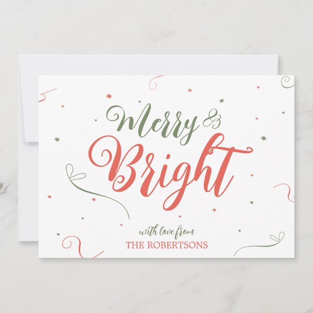 Festividades Cartão de Natal Sem Fotografia de Natal feliz e Br (Frente)