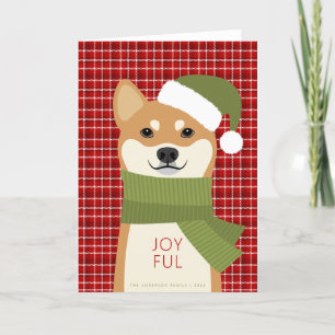 Festividades Cartão de Natal Shiba Inu