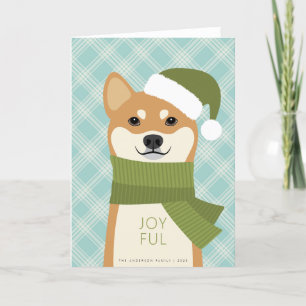 Festividades Cartão de Natal Shiba Inu