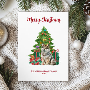 Festividades Cartão de Natal Siberian Husky