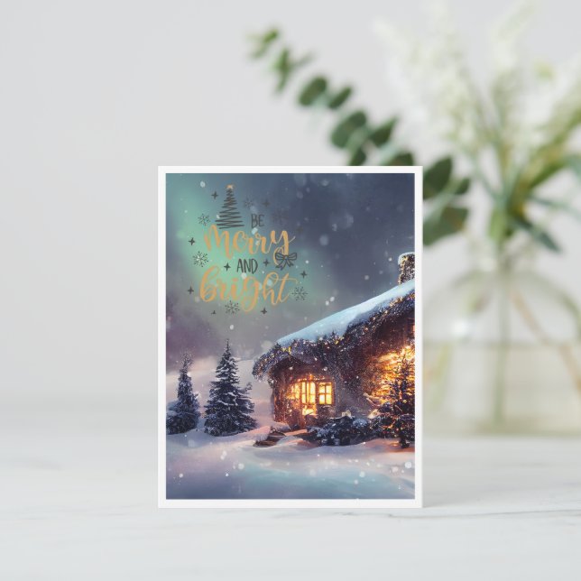 Festividades Cartão de Natal Simples (Em pé/Frente)