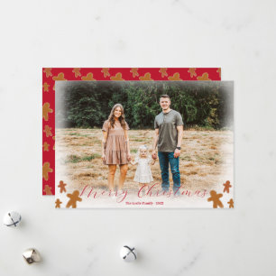 Festividades Cartão de Natal Simples Boho Gingerbird Man