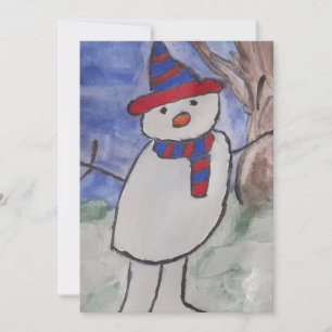 Festividades Cartão de Natal Simples Bonito Snowman